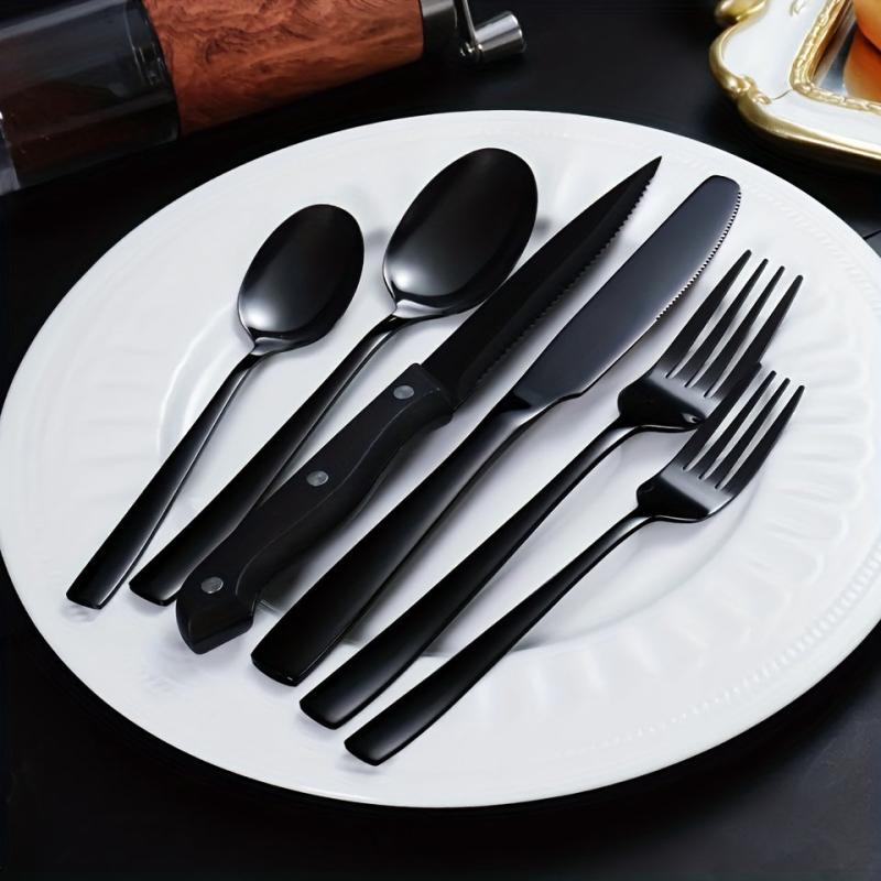 6pc Silverware Set Stainless Steel Flatware Cutlery Mirror Polished Utensils