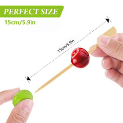 100pcs Bamboo Cocktail Picks Party Toothpicks Bamboo Skewers for Appetizers
