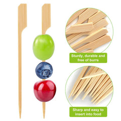100pcs Bamboo Cocktail Picks Party Toothpicks Bamboo Skewers for Appetizers