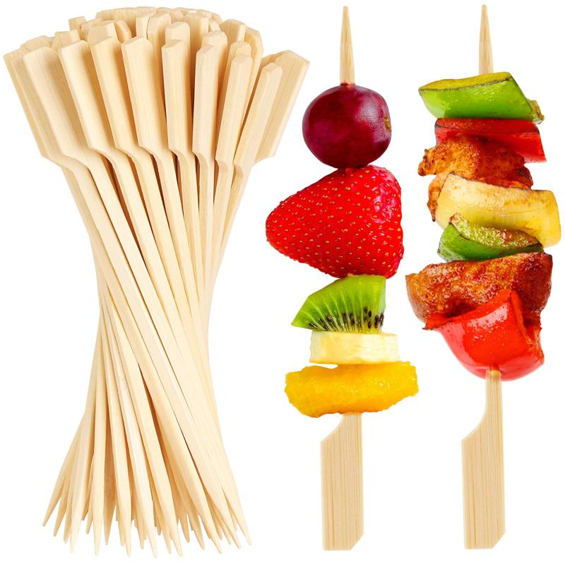 100pcs Bamboo Cocktail Picks Party Toothpicks Bamboo Skewers for Appetizers