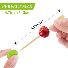 100pcs Bamboo Cocktail Picks Party Toothpicks Bamboo Skewers for Appetizers