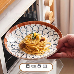 Colorful Rattan Pattern Dinnerware Set Pasta Plate