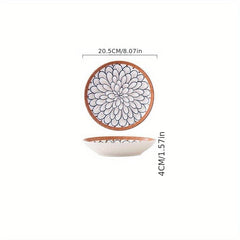 Colorful Rattan Pattern Dinnerware Set Pasta Plate