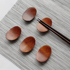 5pcs Nanmu Wooden Chopsticks Holder Retro and Environmentally Friendly