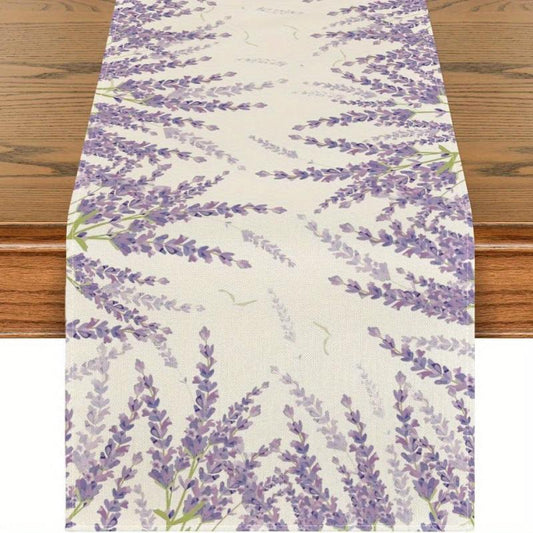 Watercolor Hydrangea Table Runner - Flower Printed Stain Resistant