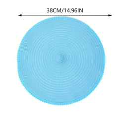 6pcs Cotton Placemat Round Yarn Fur Ball Lace Table Mat