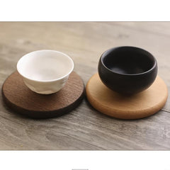 2pcs Wooden Coaster Set for Tea & Coffee, Heat Insulation Mats