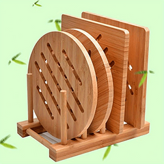 Bamboo Trivet Mat Heat Insulating Hot Pads Kitchen