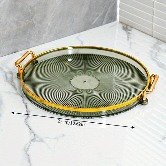 Creative Round Tray Modern Tea Tray Dessert Tray Decorative Plastic Tray