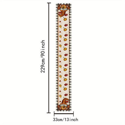 Thanksgiving Theme Fall Series Table Runner Polyester Tablecloth