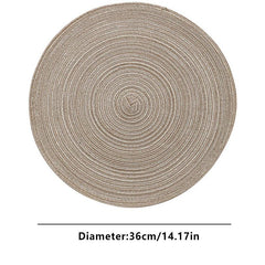 Round Braided Placemat Heat Resistant Table Mat Washable Home Decor