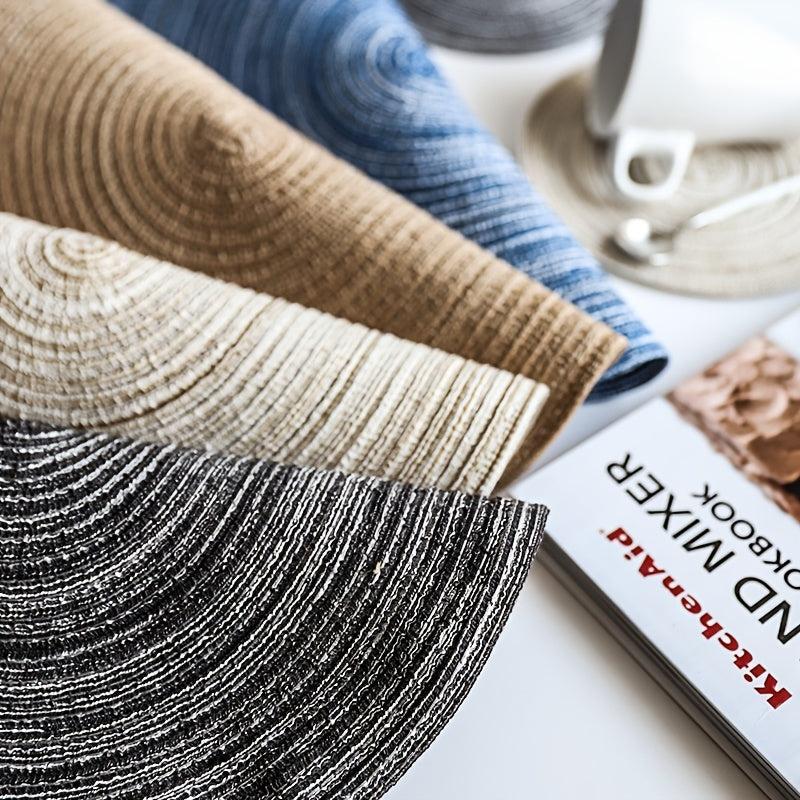 Round Braided Placemat Heat Resistant Table Mat Washable Home Decor