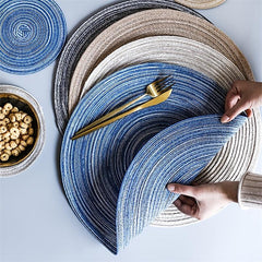 Round Braided Placemat Heat Resistant Table Mat Washable Home Decor