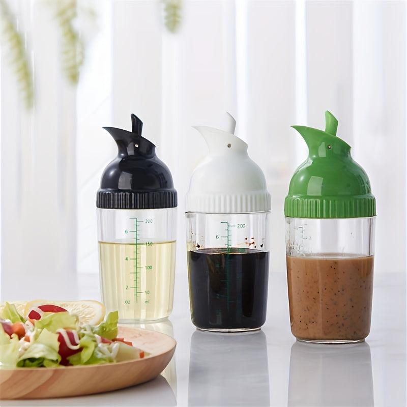 Leak Proof Salad Dressing Shaker Glass Jar Lid Essential Kitchen