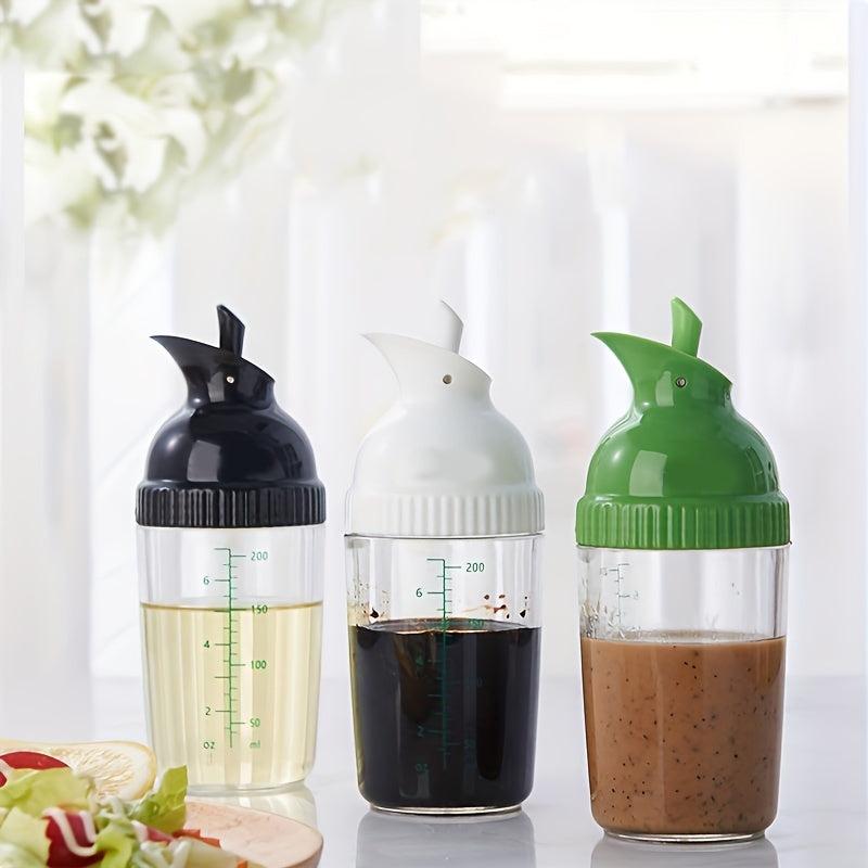 Leak Proof Salad Dressing Shaker Glass Jar Lid Essential Kitchen