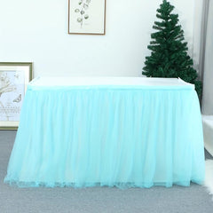 Table Skirt For Rectangle/Round Tables Ruffle Table Cloth for Party Wedding