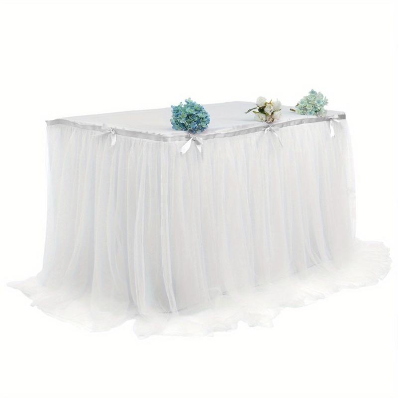 Table Skirt For Rectangle/Round Tables Ruffle Table Cloth for Party Wedding