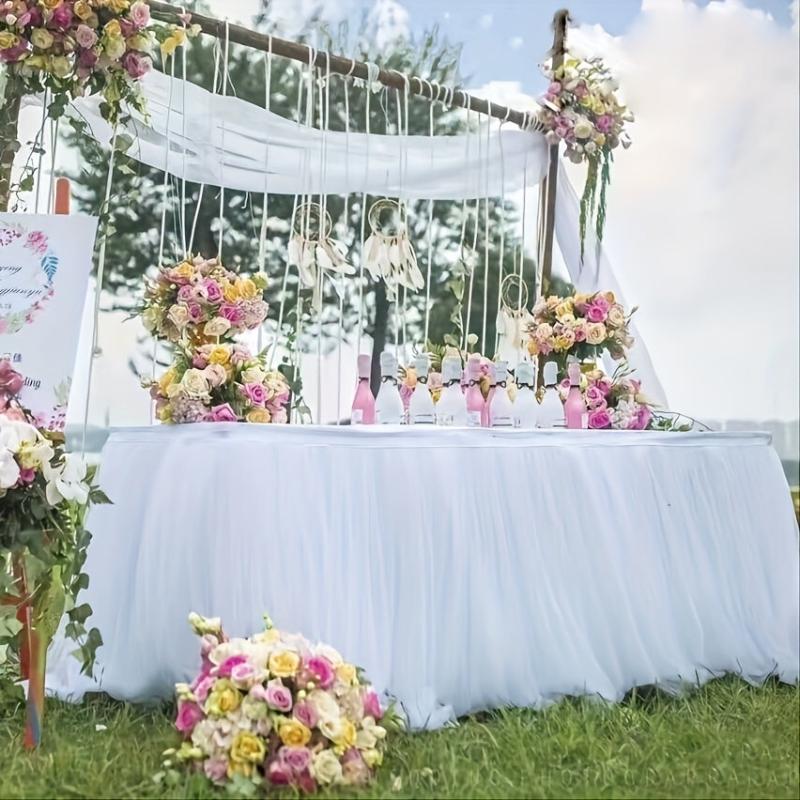 Table Skirt For Rectangle/Round Tables Ruffle Table Cloth for Party Wedding