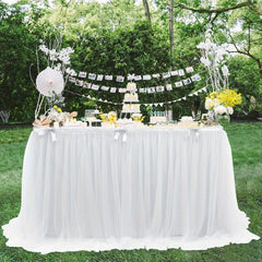 Table Skirt For Rectangle/Round Tables Ruffle Table Cloth for Party Wedding