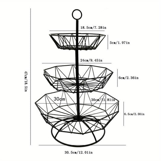 Iron Fruit Basket Golden Living Room Snack Candy Storage 1 Layer