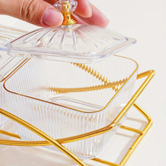 Transparent Beaded Snack Plate Set for Parties