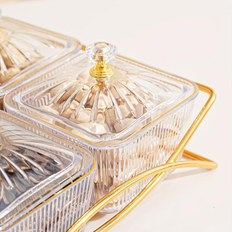 Transparent Beaded Snack Plate Set for Parties