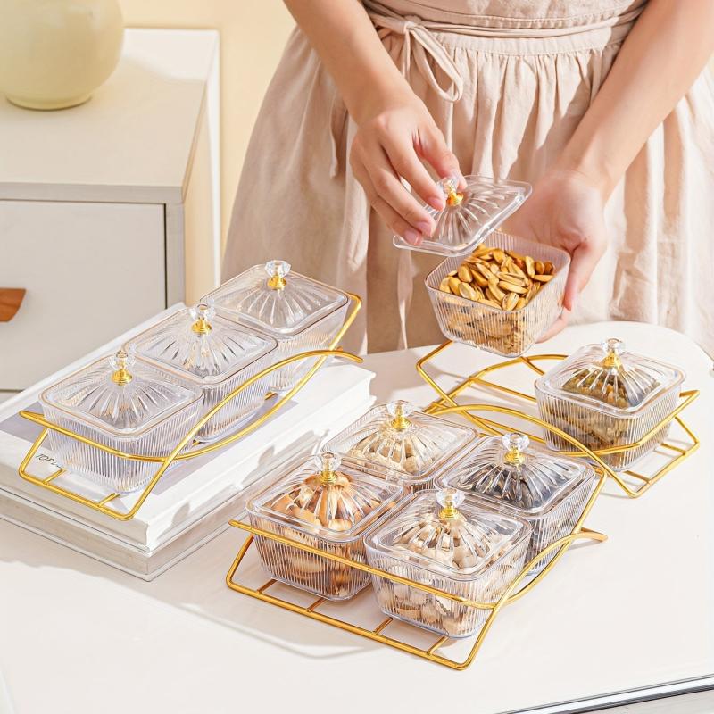 Transparent Beaded Snack Plate Set for Parties