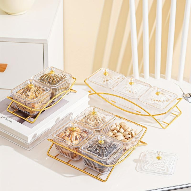 Transparent Beaded Snack Plate Set for Parties