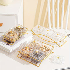 Transparent Beaded Snack Plate Set for Parties