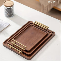 Wood Serving Tray for Food Snacks Drinks Sushi Pizza Desserts Cakes