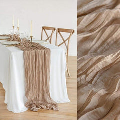 Boho Cheesecloth Table Runner for Wedding Bridal Baby Shower Ho