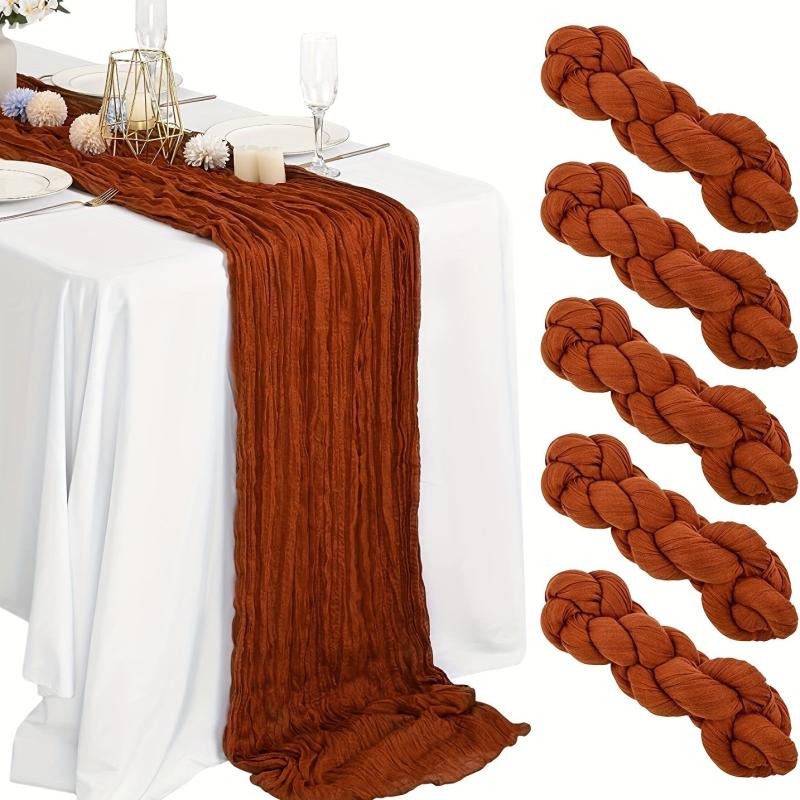 Boho Cheesecloth Table Runner for Wedding Bridal Baby Shower Ho