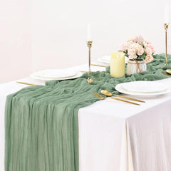 Boho Cheesecloth Table Runner for Wedding Bridal Baby Shower Ho