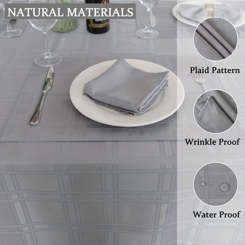 Natalie Gray Polyester Rectangle Tablecloth Wrinkle Resistant