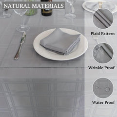 Natalie Gray Polyester Rectangle Tablecloth Wrinkle Resistant