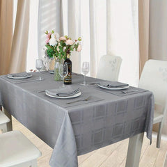 Natalie Gray Polyester Rectangle Tablecloth Wrinkle Resistant