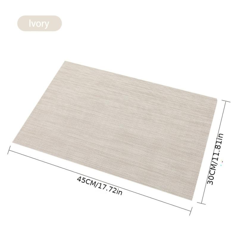 6pcs Vinyl Placemats for Dining Washable Stain Resistant Mats