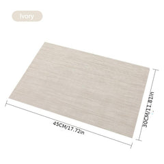 6pcs Vinyl Placemats for Dining Washable Stain Resistant Mats