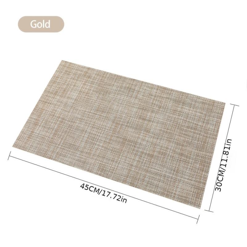 6pcs Vinyl Placemats for Dining Washable Stain Resistant Mats