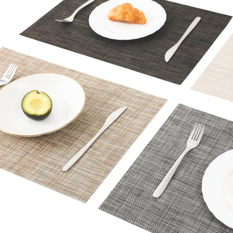 6pcs Vinyl Placemats for Dining Washable Stain Resistant Mats