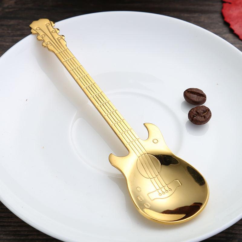 304 Stainless Steel Guitar Spoon - Perfect for Coffee Ice Cream and Desserts