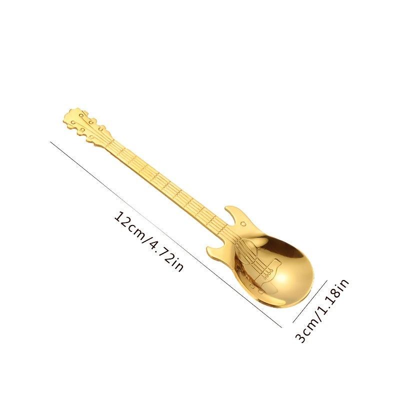 304 Stainless Steel Guitar Spoon - Perfect for Coffee Ice Cream and Desserts