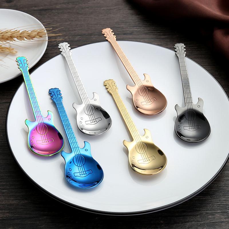 304 Stainless Steel Guitar Spoon - Perfect for Coffee Ice Cream and Desserts