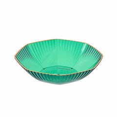 Transparent Serving Tray Golden Rim Fruit Basket