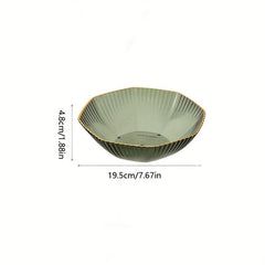 Transparent Serving Tray Golden Rim Fruit Basket