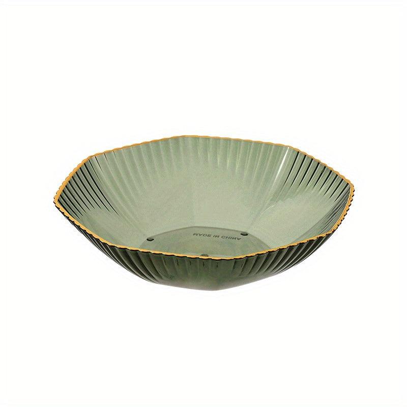 Transparent Serving Tray Golden Rim Fruit Basket