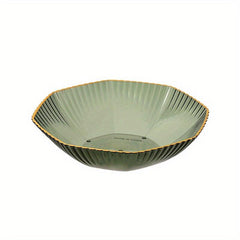 Transparent Serving Tray Golden Rim Fruit Basket