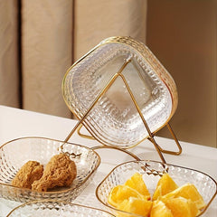 4pcs Bone Spatter Plates Dining Table Snack Plates