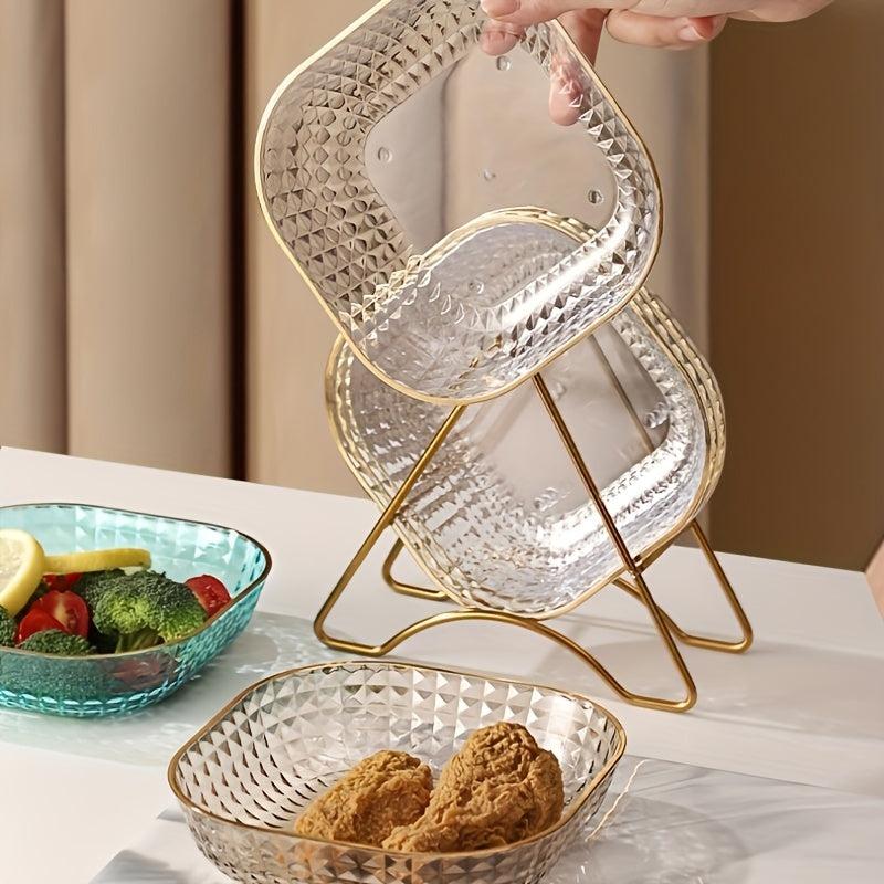 4pcs Bone Spatter Plates Dining Table Snack Plates