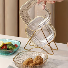 4pcs Bone Spatter Plates Dining Table Snack Plates